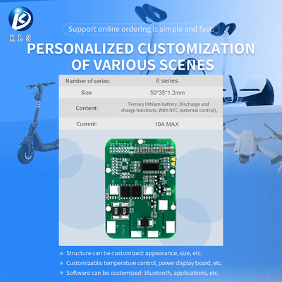 Custom 6S 10A LiFePO4 BMS for Electric Scooters with Temp Sensor